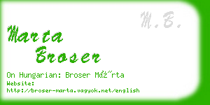 marta broser business card